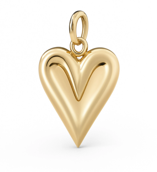 Puffy Heart Charm Gold