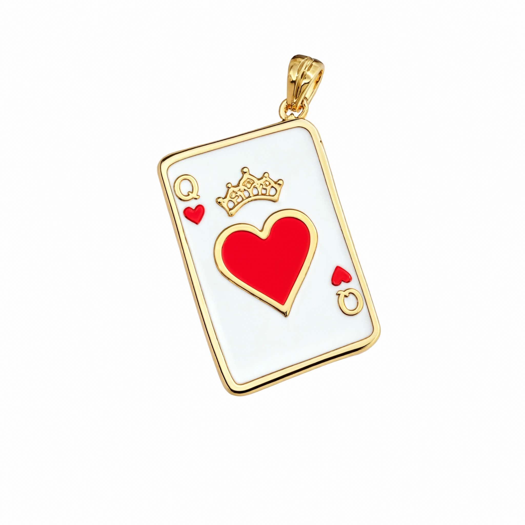 Queen Heart Charm Gold