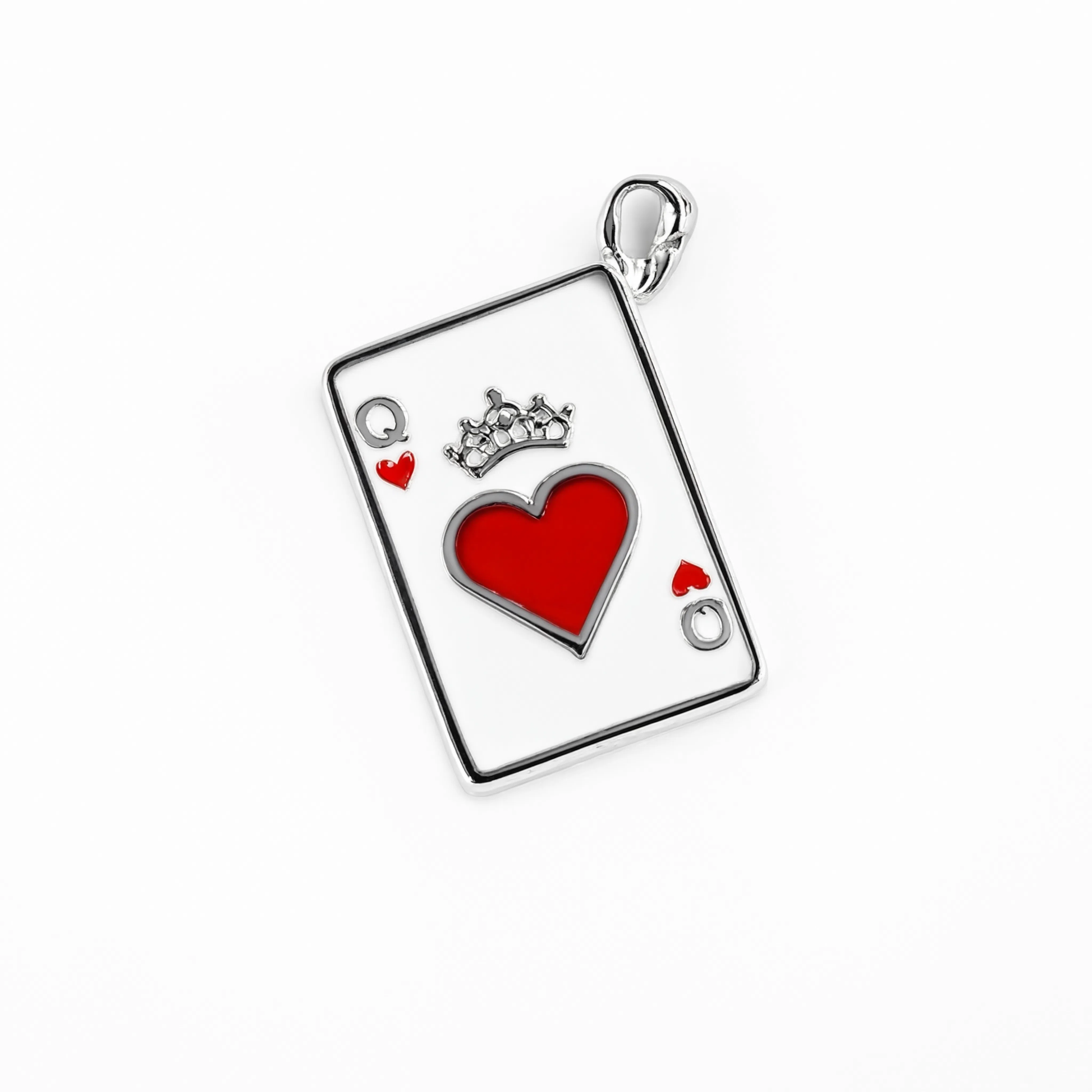 Queen Heart Charm Silver