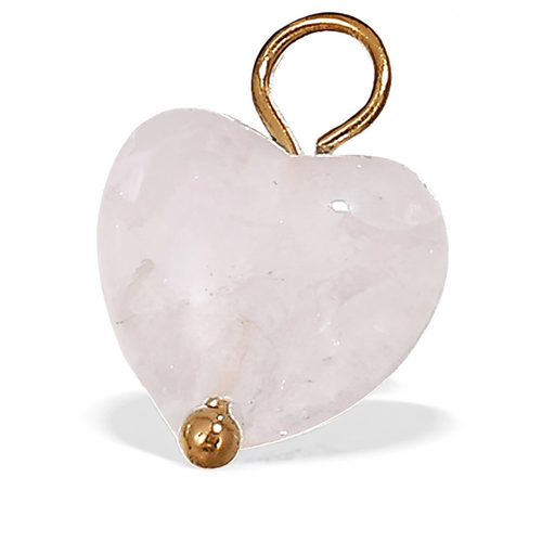 Rose Quartz Heart Charm Gold