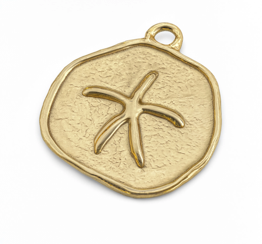 Sand Dollar Charm Gold