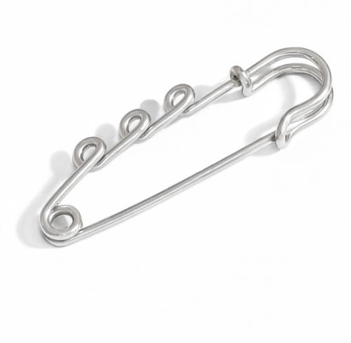 Small Pin 3 Loops Charm Silver