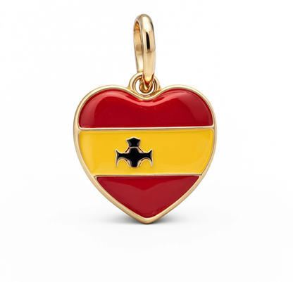 Spain Heart Charm Gold