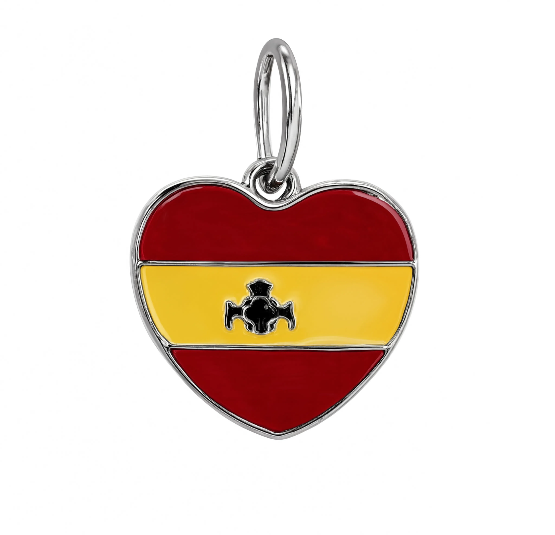 Spain Heart Charm Silver