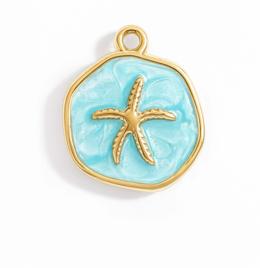 Starfish Turquoise Charm Gold — product view