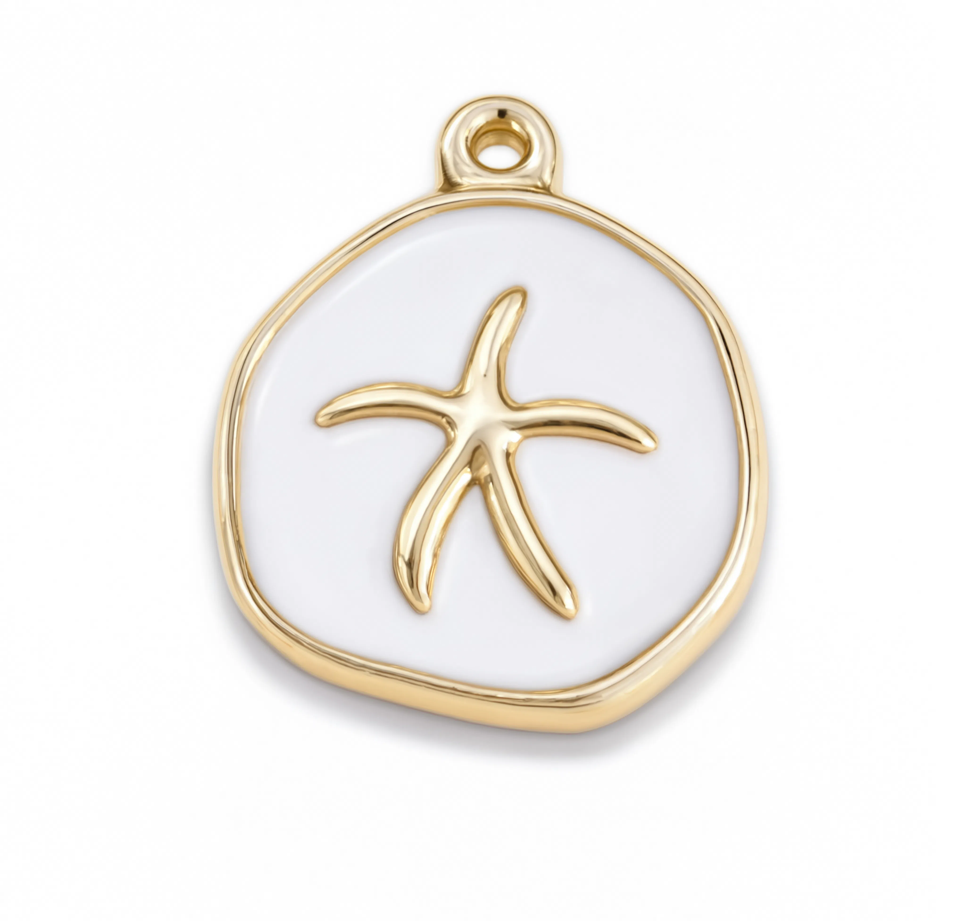 Starfish White Charm Gold — product view