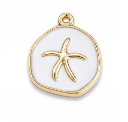 Starfish White Charm Gold — product view