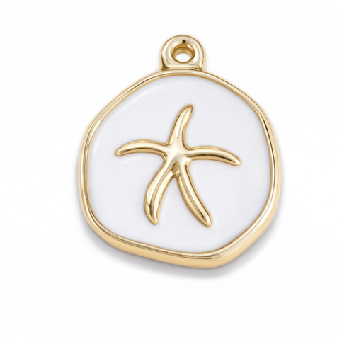 Starfish White Charm Gold — product view