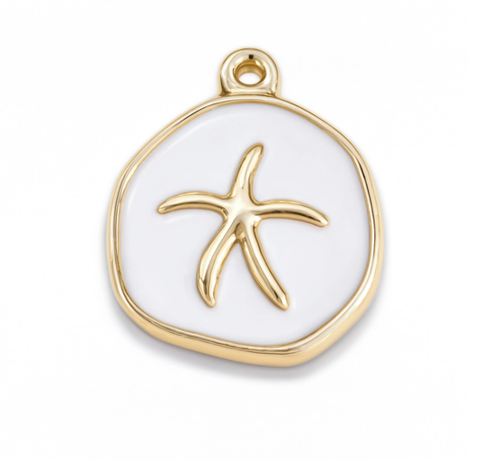 Starfish White Charm Gold — product view