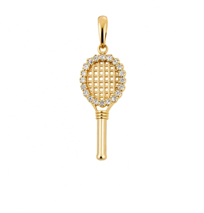 Tennis Racket Charm Gold