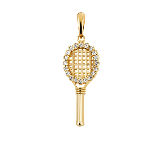 Tennis Racket Charm Gold