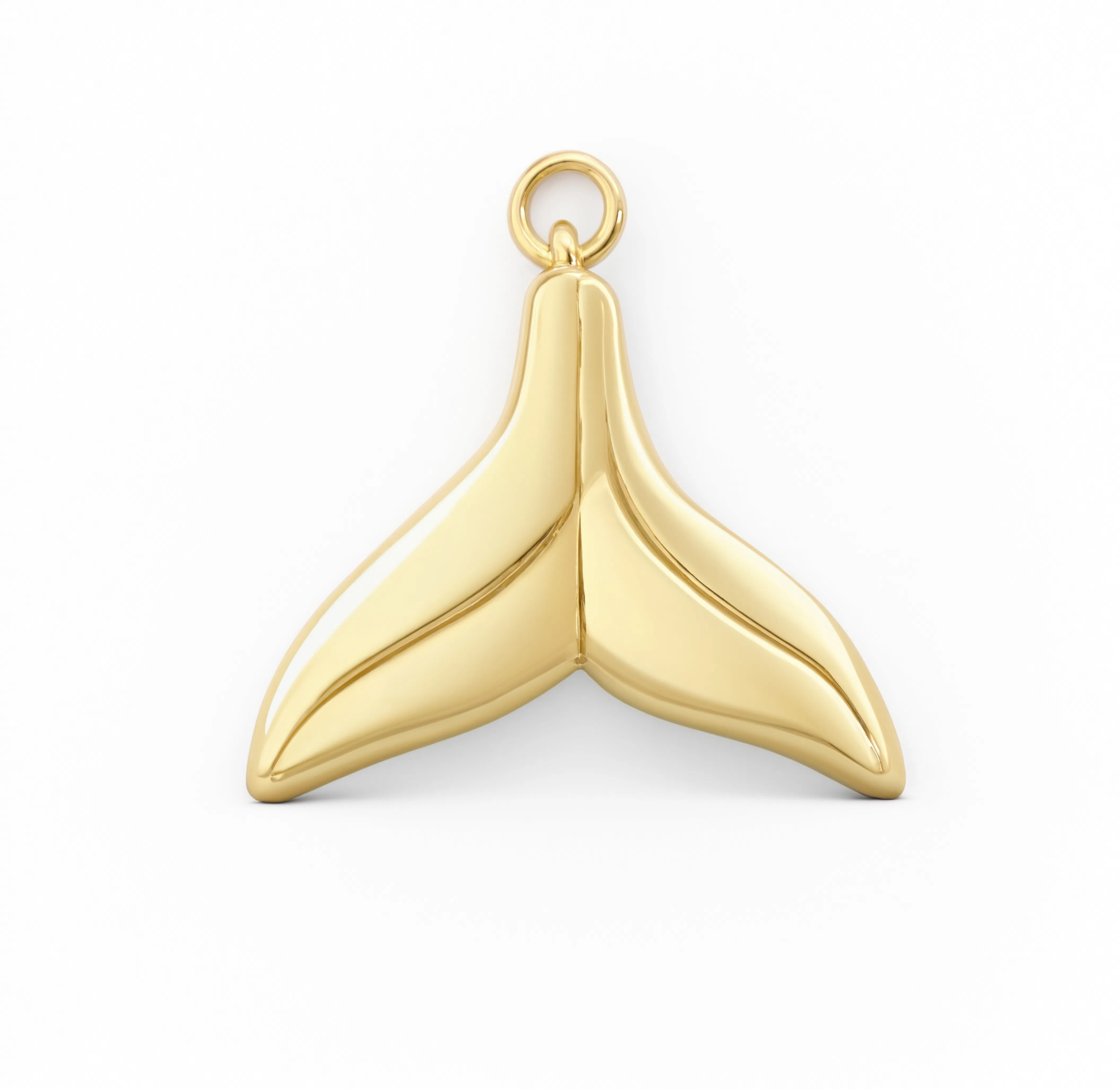 Whale Tail Charm Gold