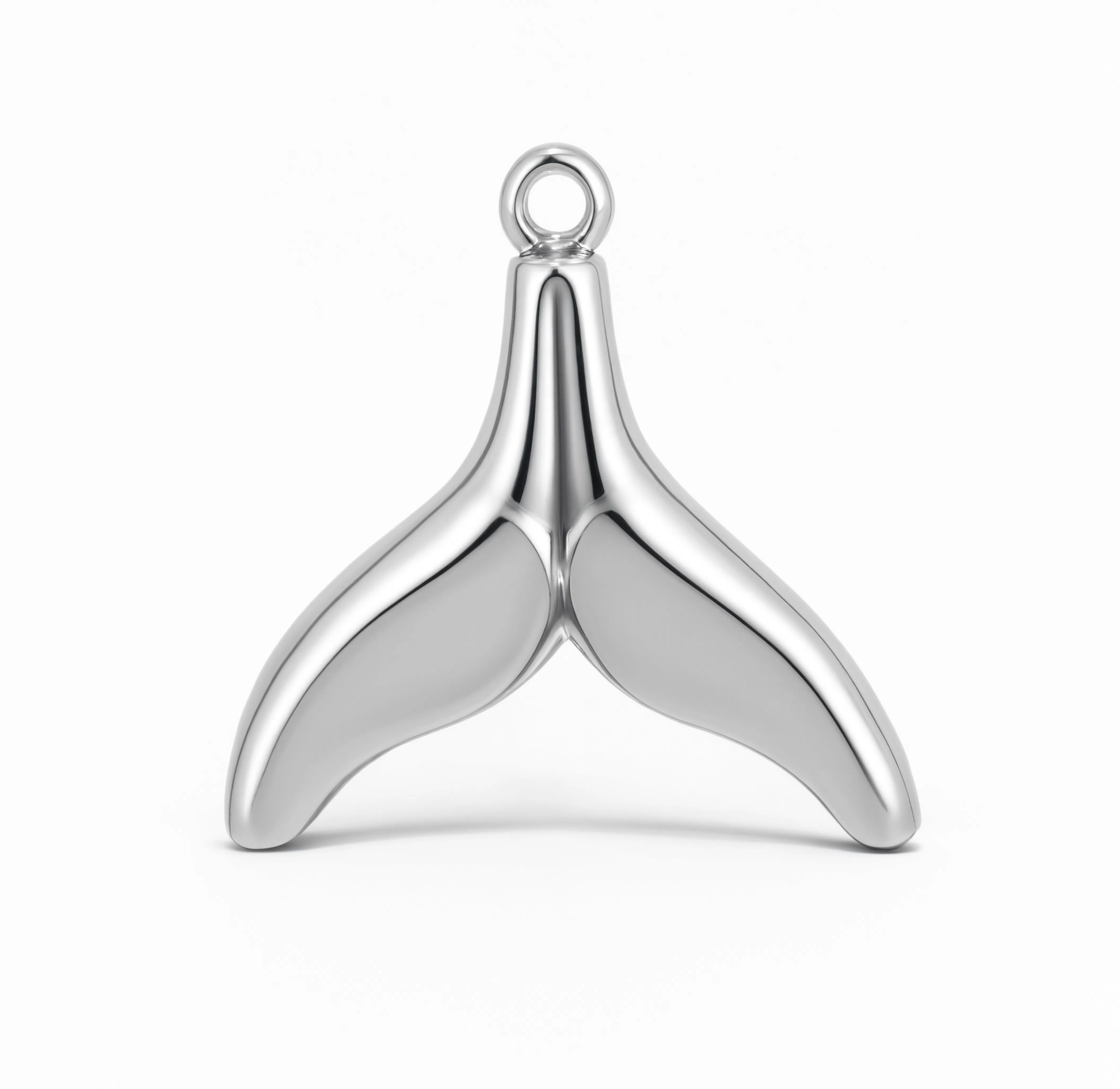 Whale Tail Charm Silver