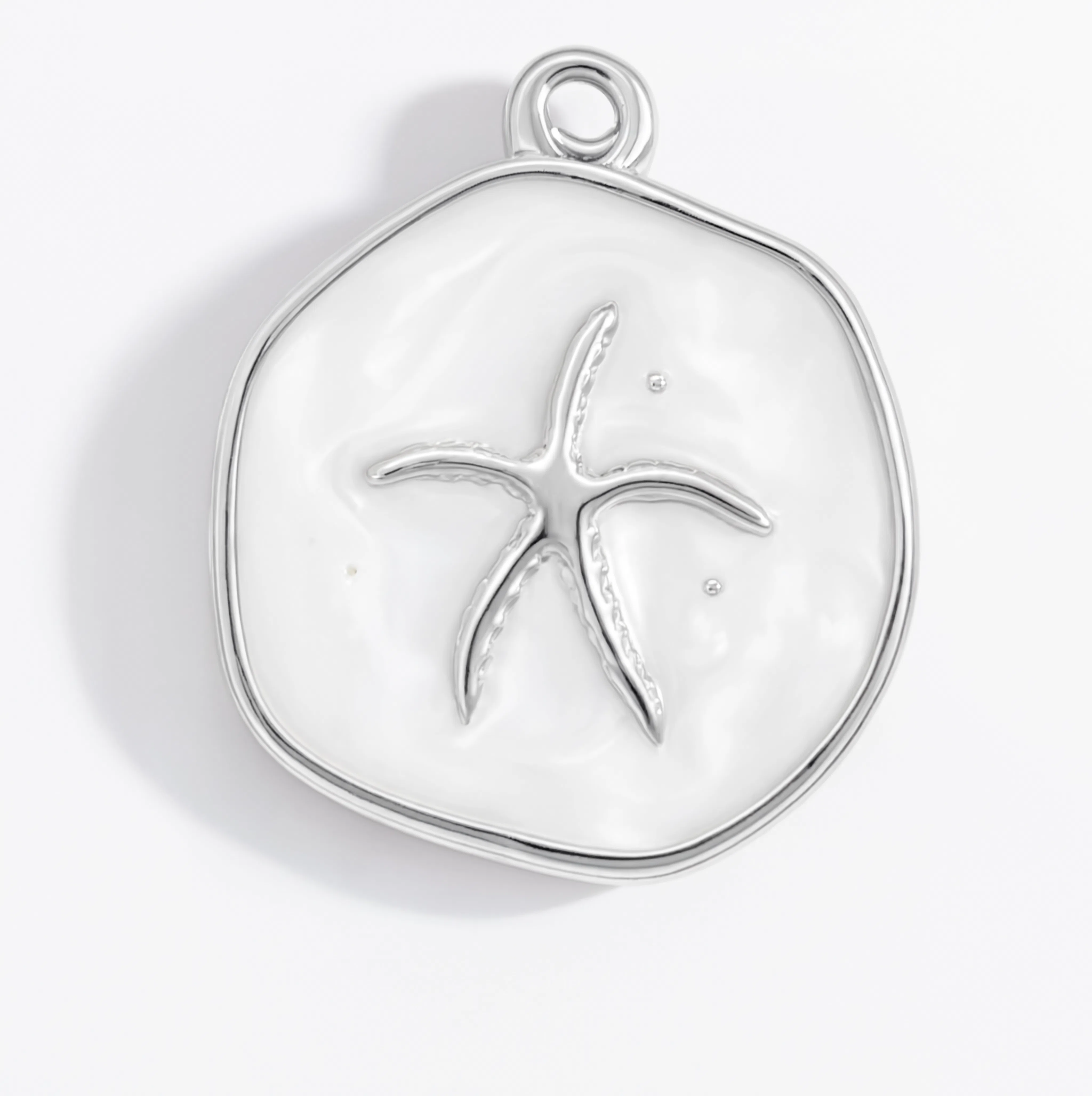White Starfish Charm Silver